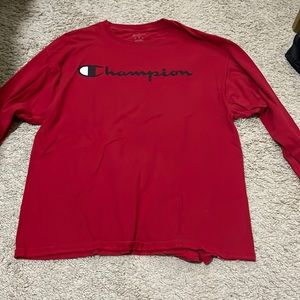 red champion long sleeve t-shirt - size: XL